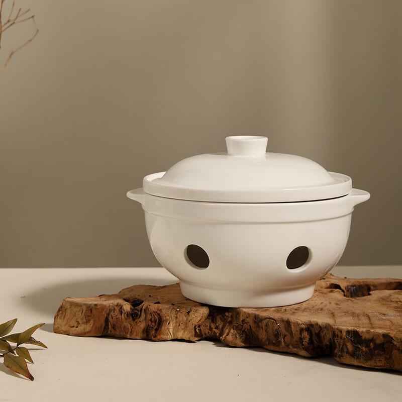 Fanshun 8-inch Double-Handled Ceramic Warming Stew Pot
