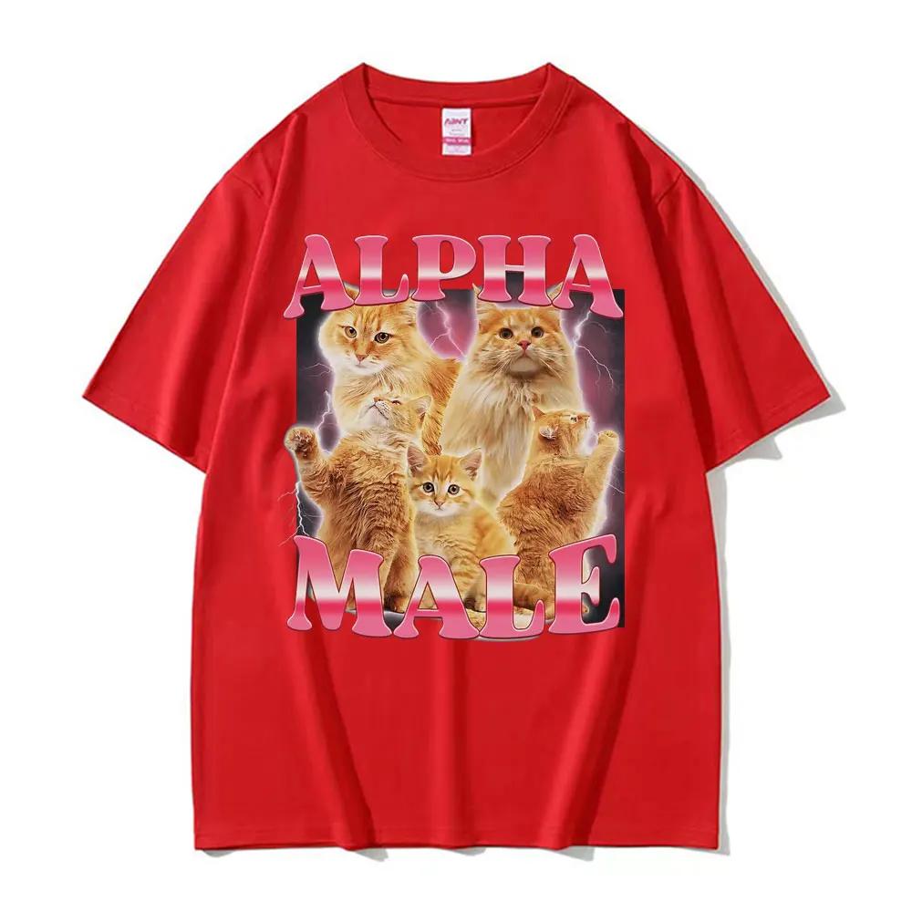 Alpha Male Cat Kitten Funny Meme T ShirtS Women's Clothing Fashion Cute T-shirt Women Casual Short Sleeve T Shirt Tops