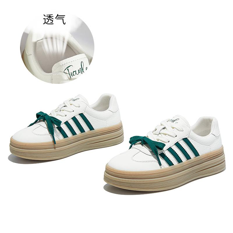 

Кожаные спортивные осенние новые шнурки повседневные универсальные маленькие белые туфли модная женская обувь 35