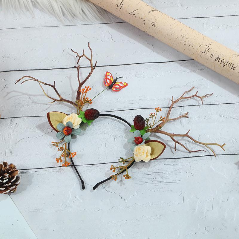 

Fairy Luminous Antler Headband - Flashing Mori Style Hairpiece for Christmas Parties