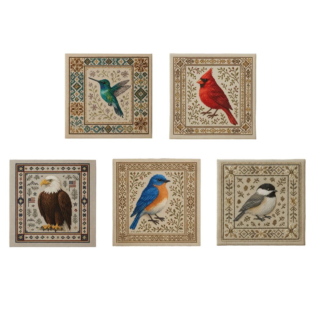 Cardinal Cross Stitch Kit DIY Needlepoint Printed Cross Stitch Art Bird Cotton Embroidery Craft Home Wall Art Decoration
