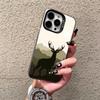 Elk Reindeer Phone Case For IPhone 16 15 14 Plus 13 12 11 Pro 7 8 XS Max XR Silver Black Bumper Case
