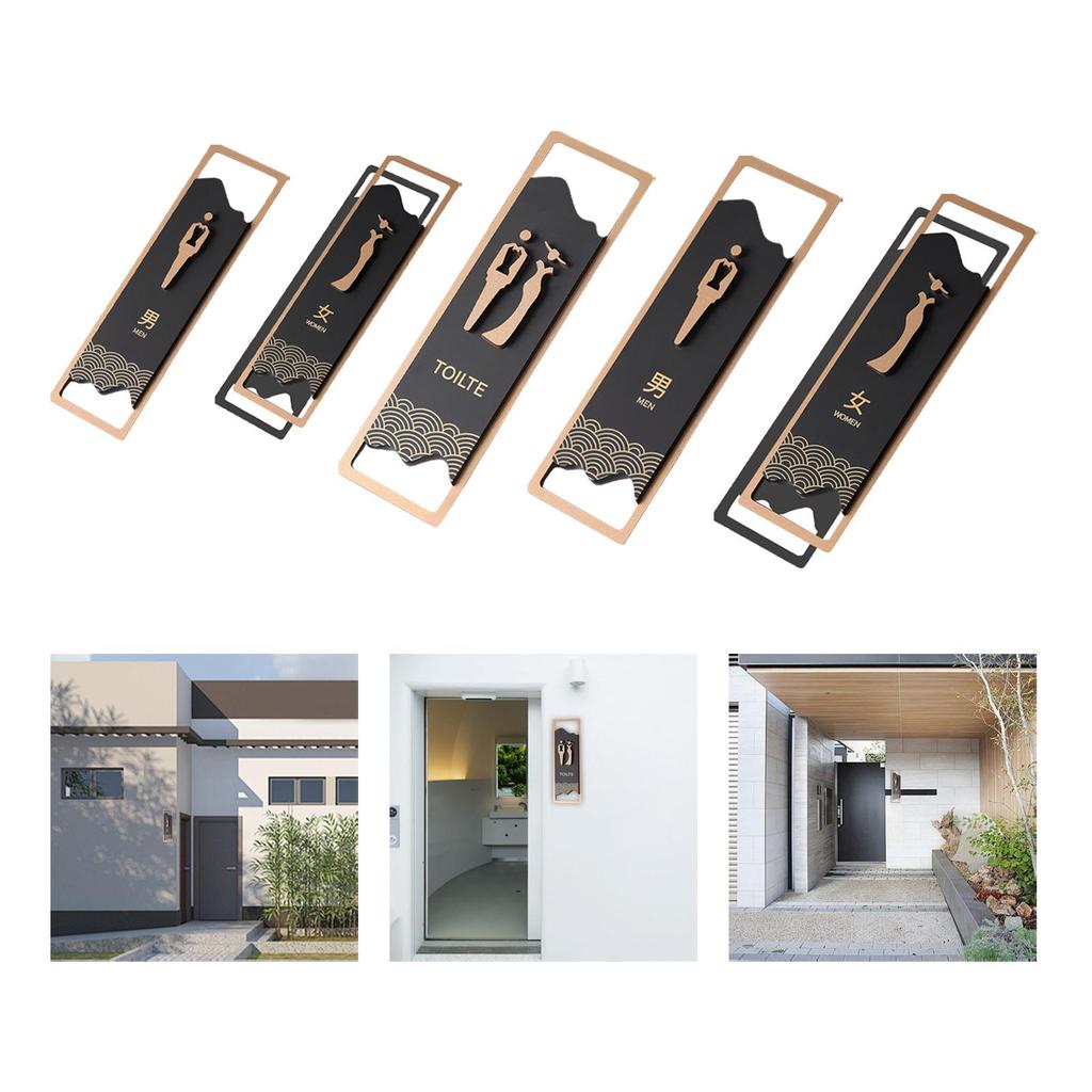Bathroom Sign 3D Restroom Signage Toilet for Door or Wall Decor
