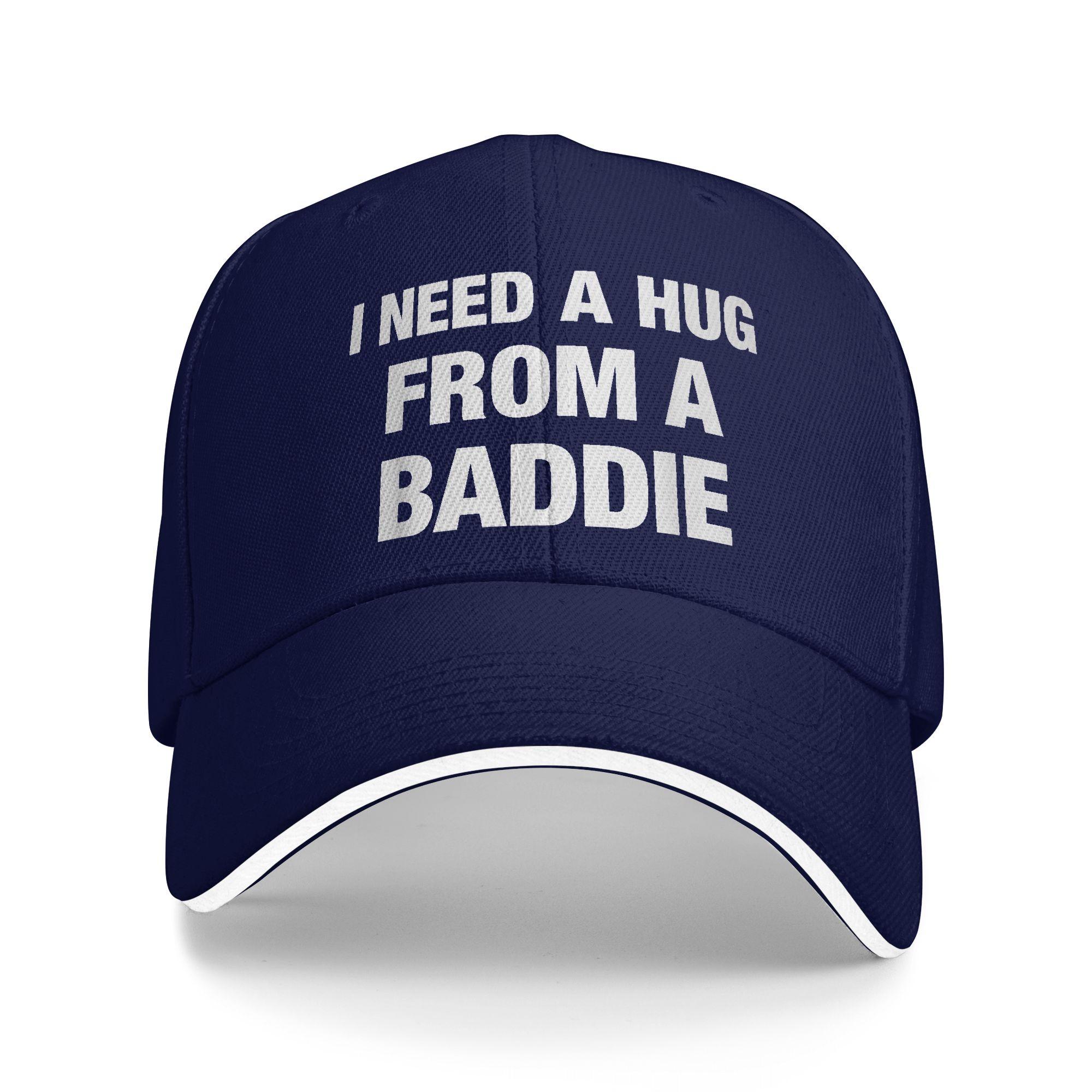 

Summer I Need A Hug from A Baddie Funny Saying Quote Baseball Cap Hunting Camping Y2k Retro Custom Logo Sun Hip Hop Hats One Size темно-синього кольору