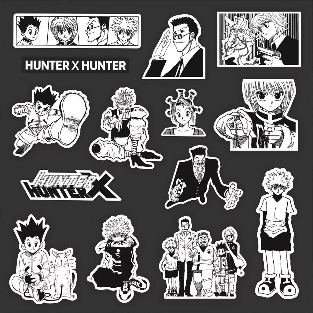 Hunter x Hunter Manga Stickers: Killua, Gon, Hisoka - B&W DIY Phone Decor