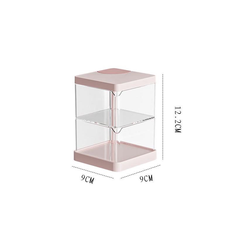 

Puff Storage Box, Desktop Rotation, Dust-Proof, Special Beauty Egg Shelf, Air Cushion, Makeup Brush, Cotton Multi-Layer Shelf 2 layer розовый