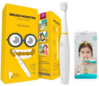 BRUSH MONSTER Smart Tracking Electric Toothbrush for Children Function Guides Correct Tooth Detects Remaining Brushes Tooth Brushing Selfie