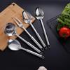 Juego de utensilios de cocina de acero inoxidable engrosado: Espátula, pala de cocina, colador y cuchara sopera