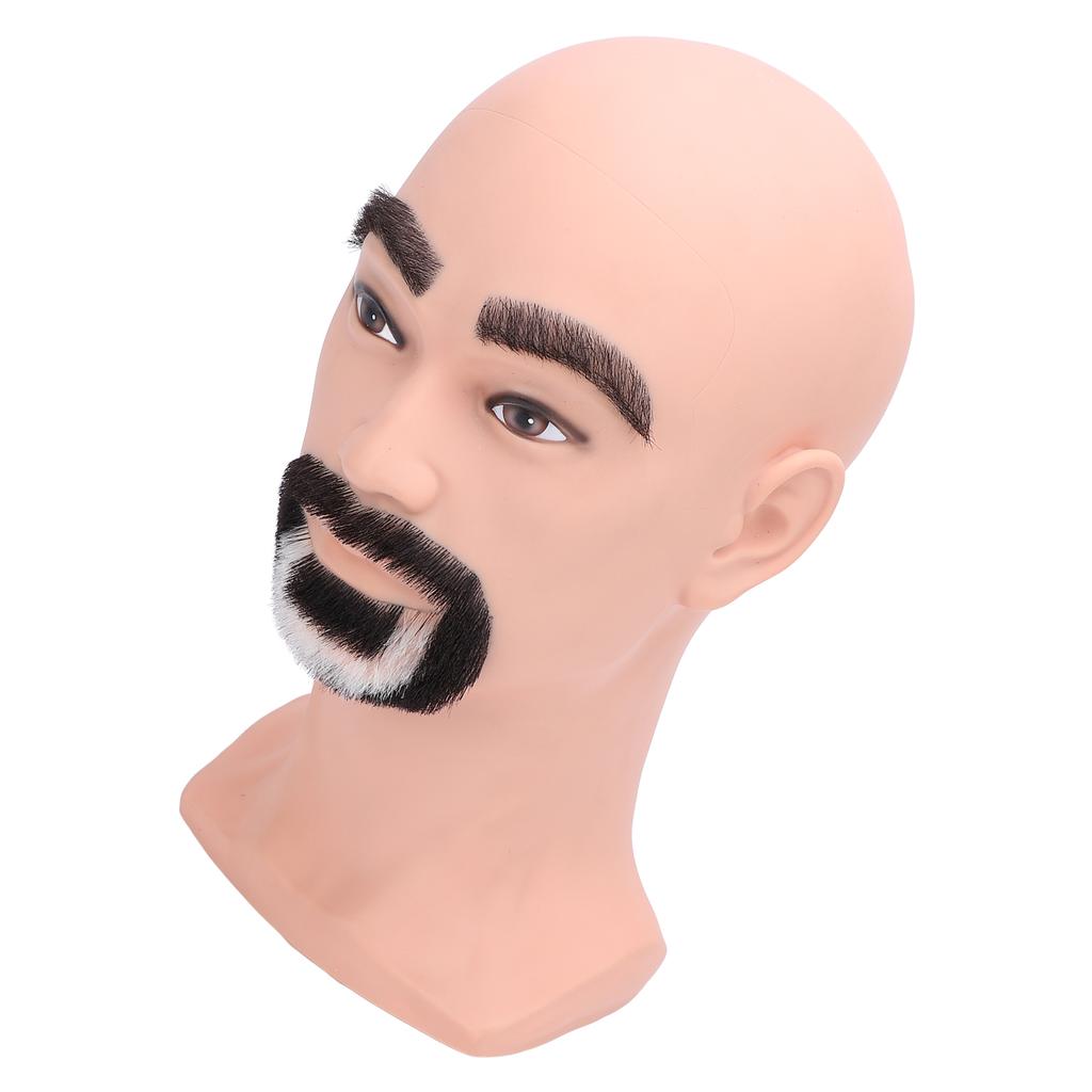 Mannequin Head with Beard Ergonomic Resin PVC Lifelike Beard Trimming Training Head for Practice Cutting O Shaped Beard