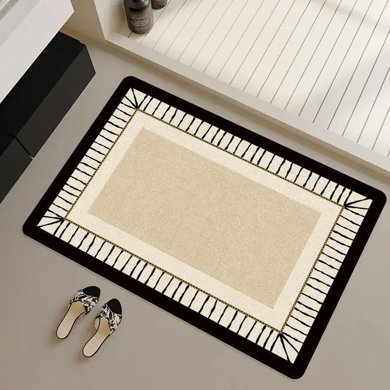 Bathroom floor mat cream wind diatom mud absorbent mat toilet door foot mat bathroom toilet quick drying non-slip carpet