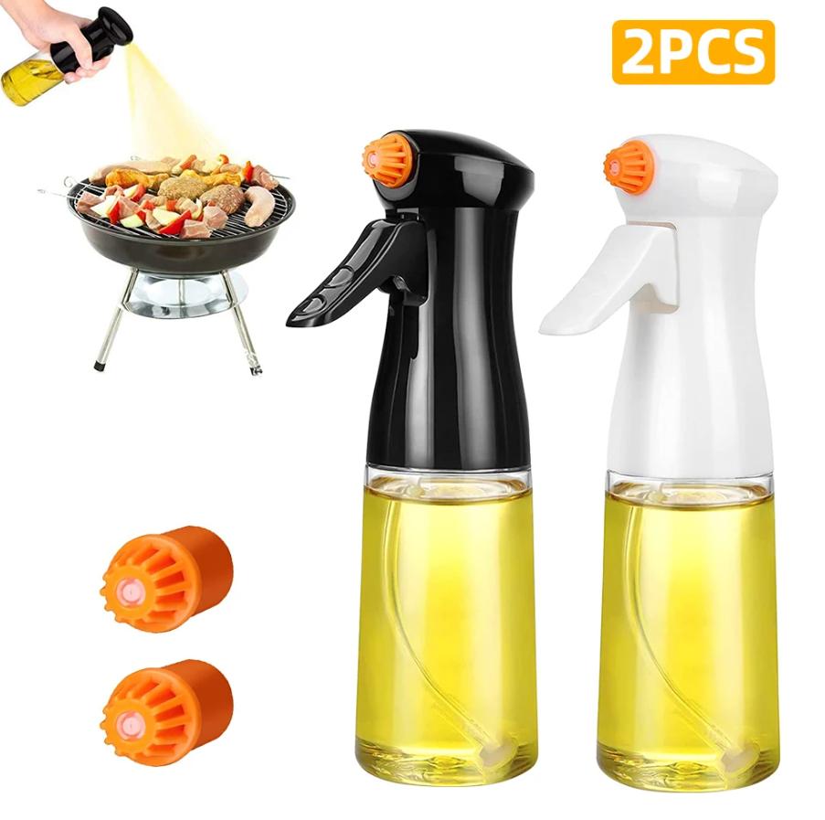 

2PCS Plastic Spray Oil Bottle 200ml Kitchen Cooking Oil Dispenser Outdoor Camping BBQ Vinegar Sauce Sprayer Bottle