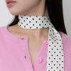Dot Silky Long Scarf - White