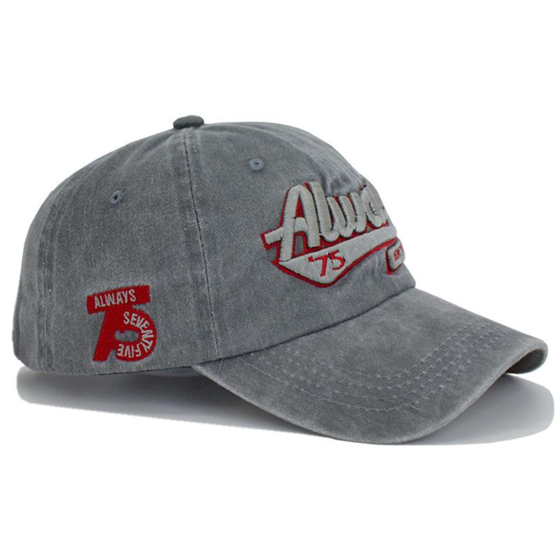 Washed Old Letter Embroidered Baseball Cap Trendy Brand Men Outdoor Sun Protection Baseball Hat Women Cotton
