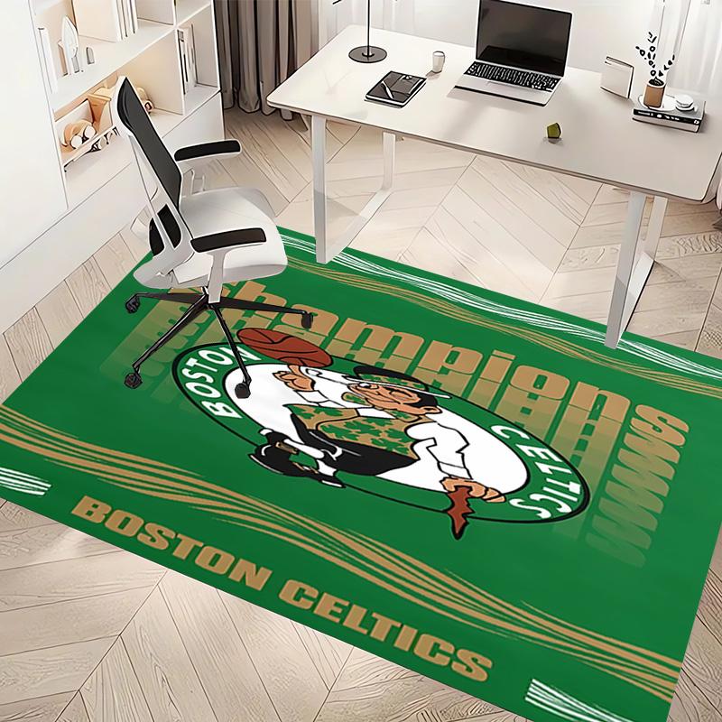 Boston Celtics logo Print Area Rug - Soft,Washable Non-Slip Indoor Mat,Living Room,Home Office Decorative Rug