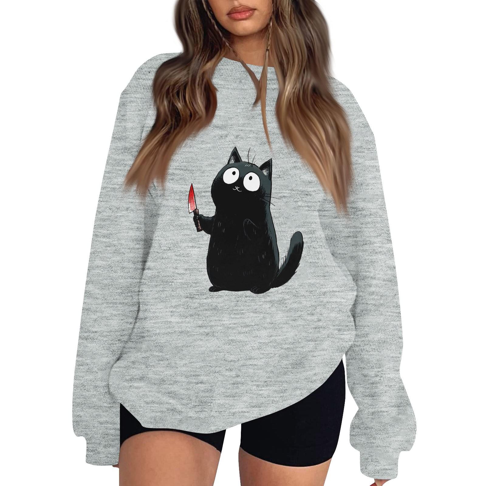 

Женский пуловер с заниженной линией плеча, спортивный свитшот с принтом на Хэллоуин M