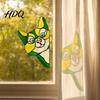 Sunlight Catching Cat Sticker Stained Glass Window Cling Vintage Colorful Kitty Decal Removable Static Cling for Door Wall Car UV-Resistant