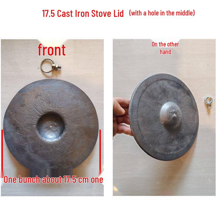 Cast Iron Firewood Stove Ring & Lid: Thickened Rustic Pot and Fire Pit Accessories