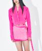 Wordog Vintage Washed Denim Mini Wrap Skirt Pink