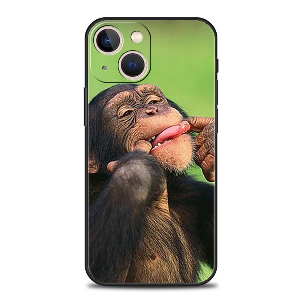 Phone Case For iPhone 17 16e 15 14 13 12 11 Pro Max SE 7 8 Plus Shell iPhone 16 Soft TPU Cover Cute Funny Monkey