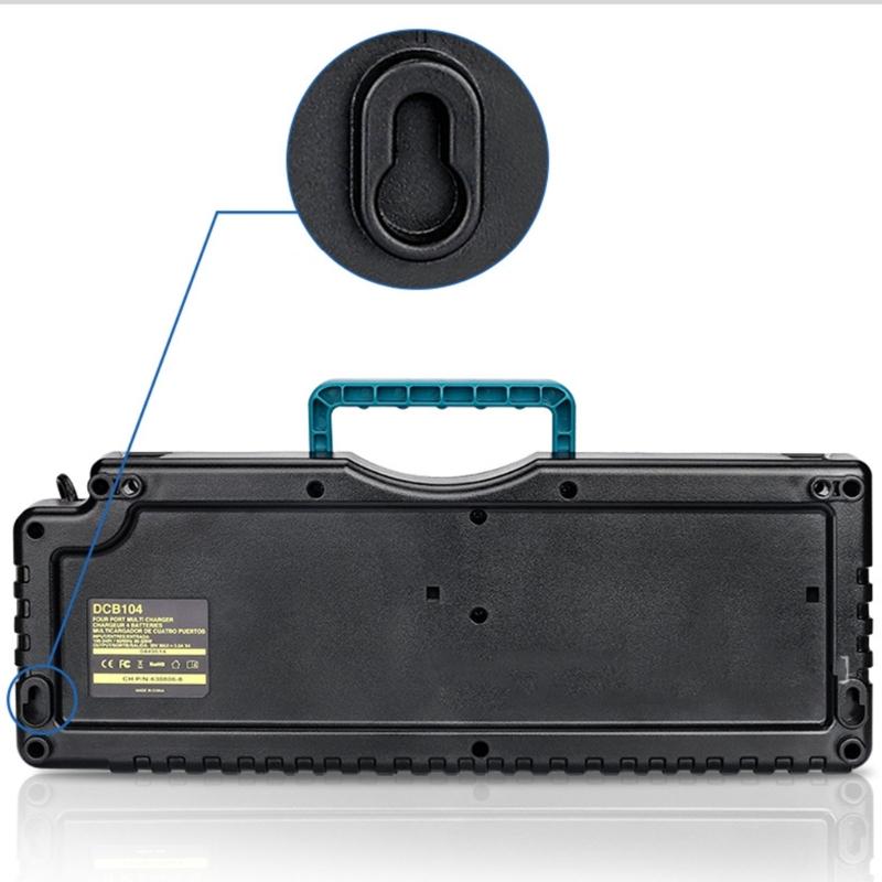 Professional 4-Port Battery Charging Station 8A Fast Charging Base DCB104 for Power Tool with Safety Diagnostics