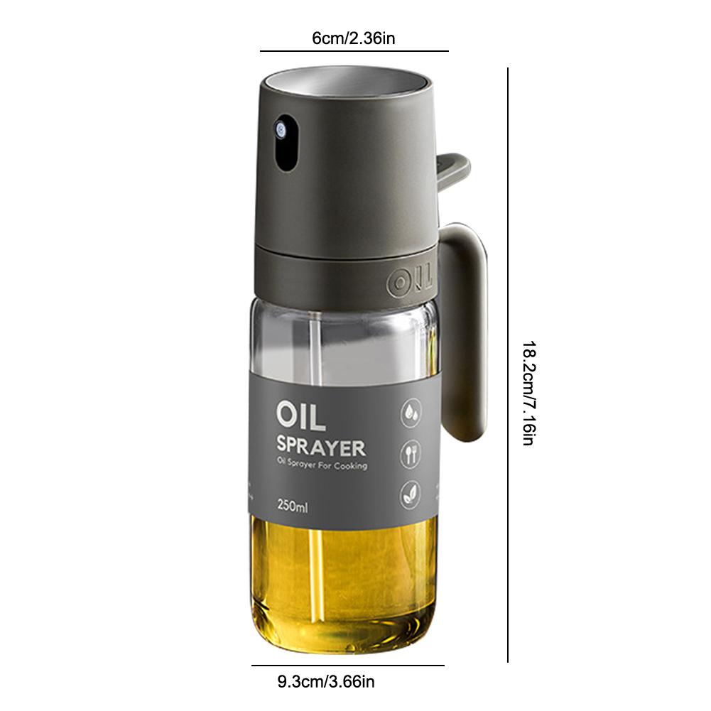 250ML Oil Spray Bottle High Borosilicate Glass Cooking Oil Dispensers Olive Oil Sprayer Mister Bottles for Air Fryer Baking