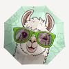 1pc Llama Glasses Adventure Auto Open/close, 8-Rib Iron Frame, Compact Folding Cute Umbrella All-Season Portable Umbrella for Travel 019
