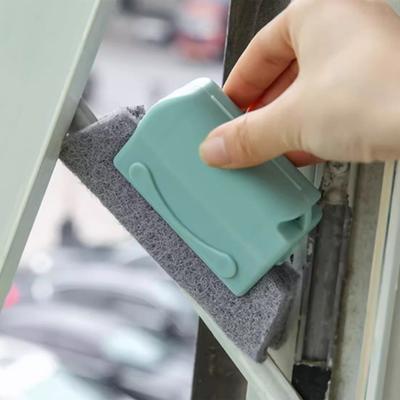 Yousheng Fensterbank-Reinigungspinsel-Set Handgehaltener Fensterfalz-Reiniger Pinsel Beidseitiges Design Austauschbarer Schwamm-Reinigungspinsel
