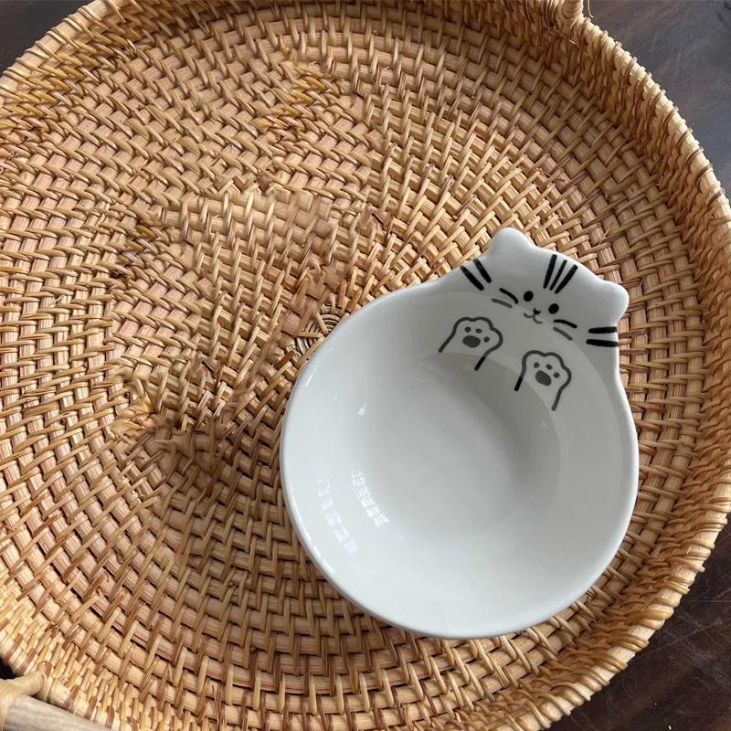 Cartoon Relief Ceramic Bowl, Household Kitchen Sauce Dish, Spoon, Seasoning Bowl, Hot Pot, Barbecue Flavor Dish Ceramic Bowl