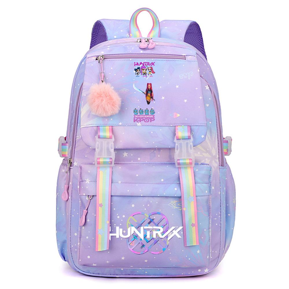 Anime Demon Hunters Printed Large Capacity Waterproof Backpack Teenger Student Schoolbag Bookbag Travel Bag
