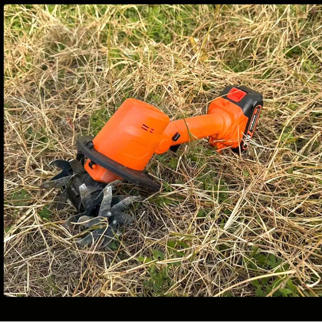 Motozappa Elettrica Portatile da Giardino, Coltivatore Manuale a Batteria al Litio, Strumento per Sarchiatura e Allentamento del Terreno