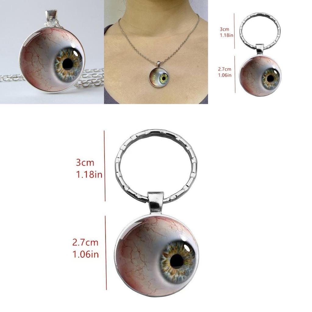 Blutunterlaufenes Auge 2D Runde Glasanhänger Schmuck Für Freunde Und Bürogeschenke