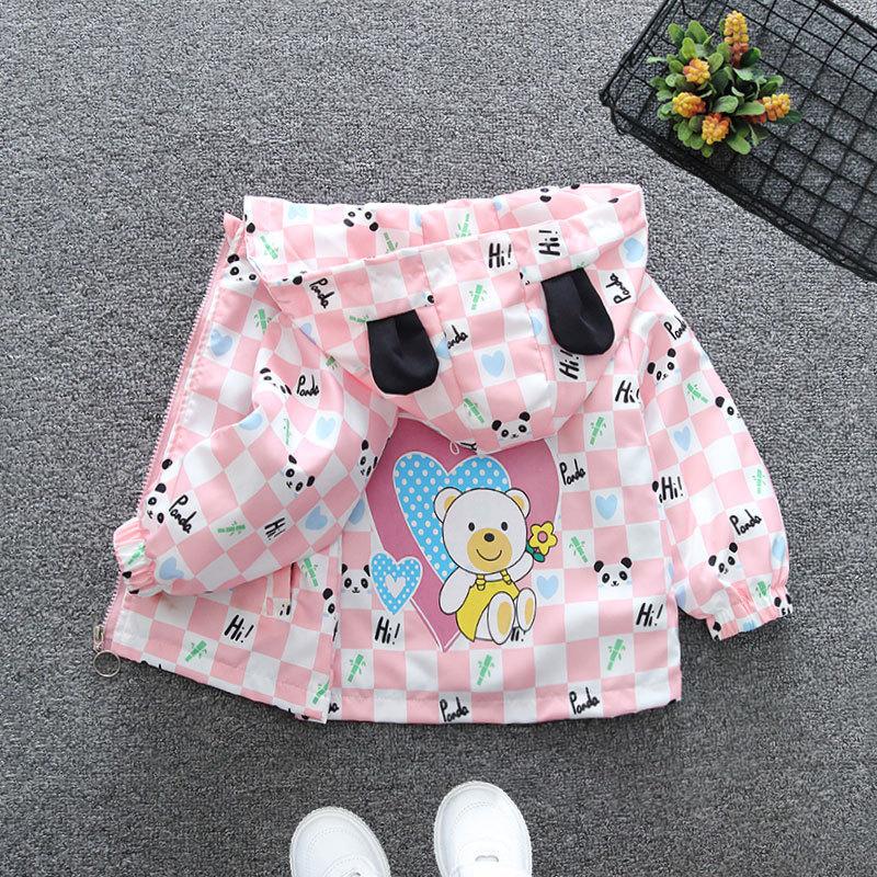 Frühlings- und Herbstteil der Kinder Jungen und Mädchen Herbstjacke Herbst Dünne Jacke Kleines Baby Cartoon Kapuzenoberteile