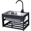 304 Stainless Steel Wall-Mounted Single Basin Sink with Faucet