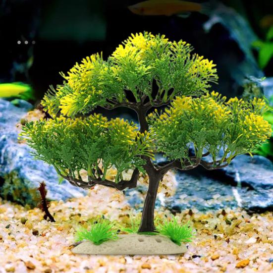 Simulering Vattenväxt Grön växt Akvarium Landskapsarkitektur Plast Fake Tree Aquarium Ornament Aquarium Accessories