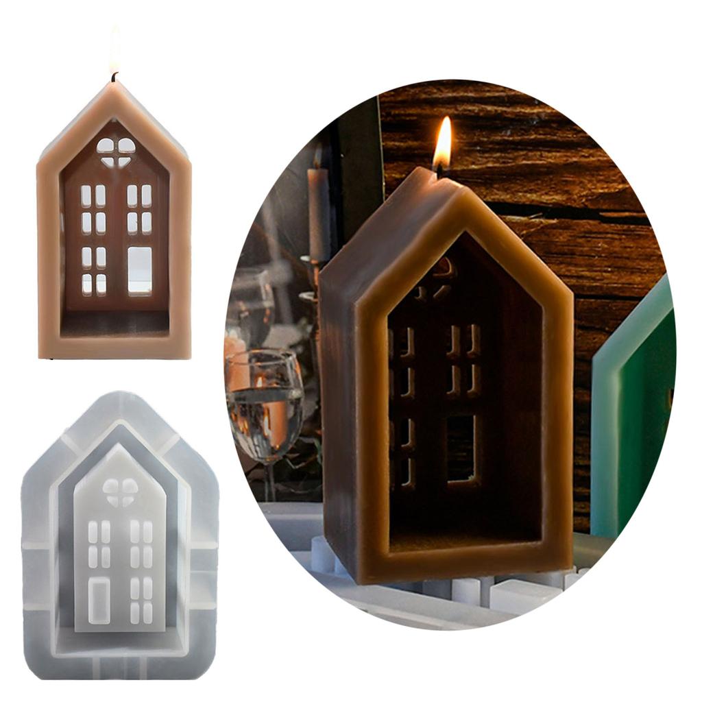 House Shaped Candle Molds for Making Candle Soap Room Decorations House Candle Holder Molds for Making Tealight Holder