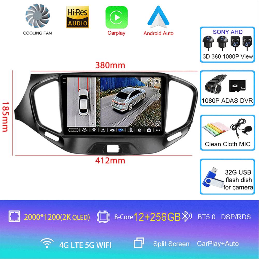 For LADA Vesta Cross Sport 2015-2019 Wireless Carplay Stereo Head Unit 2DIN Screen Android 14 Car Radio Multimedia Navigation 4G