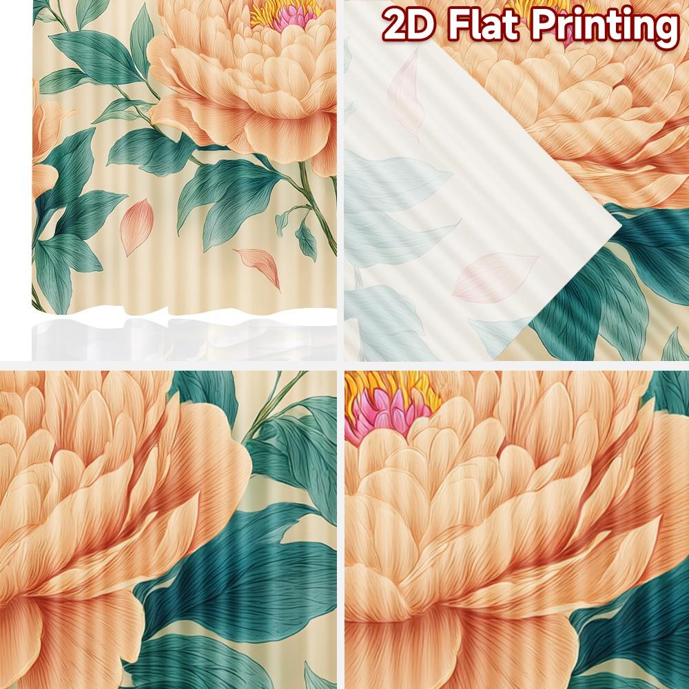 2D FLAT PRINTING 2pcs Curtains (Without Rod) Floral Spring Blossom Design (3) April Fools is Day Festival Creative Curtains