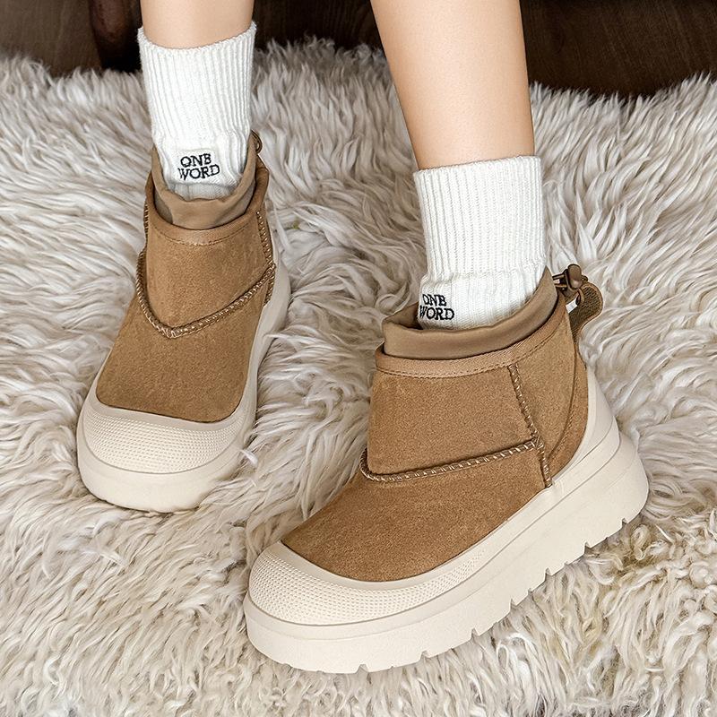 Autumn and winter snow boots heighten platform couple shoes fleece warm platform short boots tide
