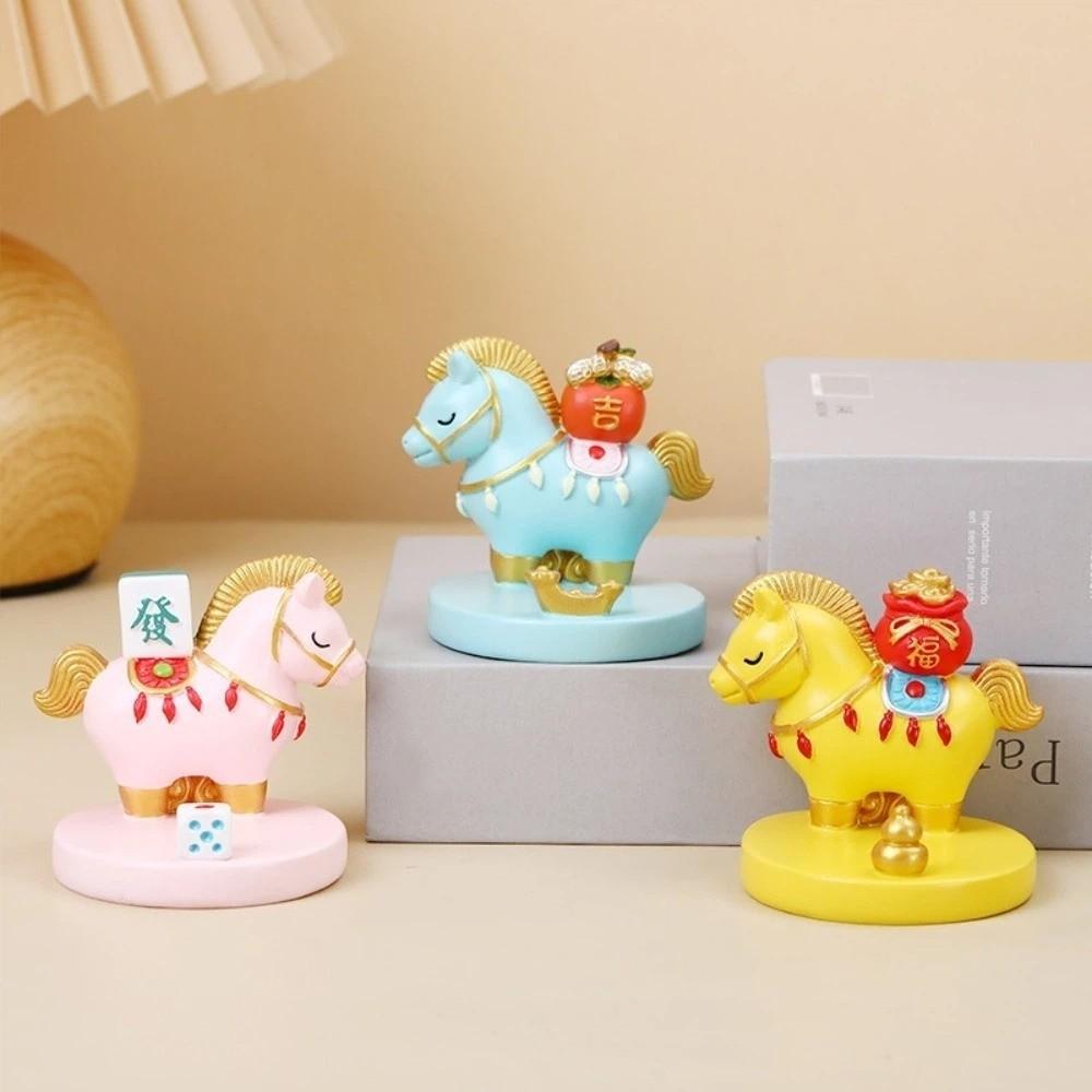 Harz Tierkreis Pferd Ornamente Jahr des Pferdes Chinesischer Stil Handyhalter Festival Dekorative Lebensecht