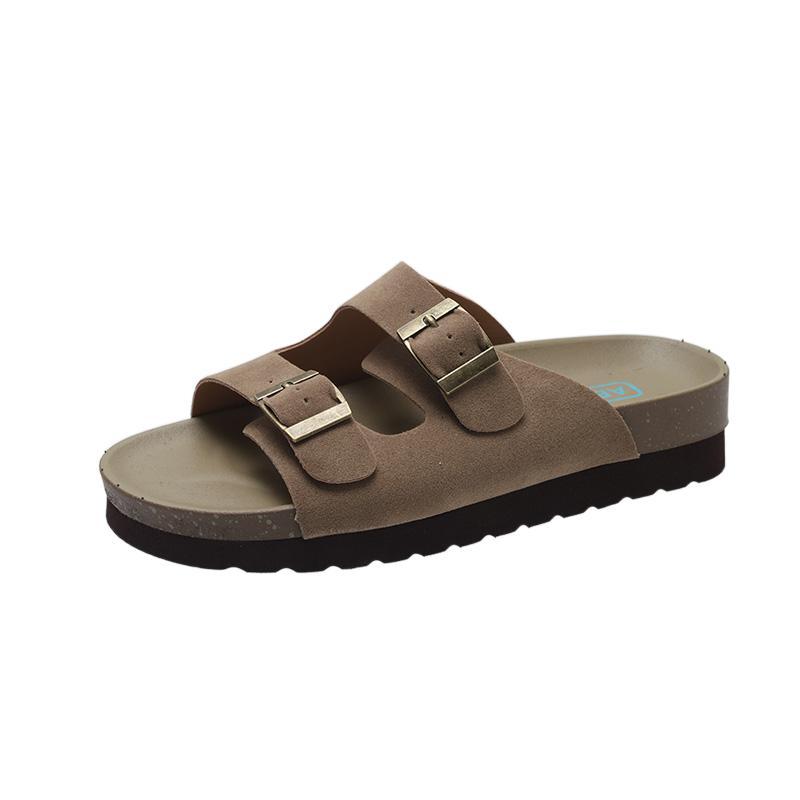 Großformatige Coole Drag Neue Plattform Damen Xia Yuantoulou Zweigstelle Metallschnalle Tragen Kitten Heel Rutschfeste Strandschuhe