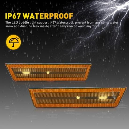 Amber Lens Bumper Front Side Marker Light For Housing Dodge Challenger 2008-2014