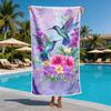 Exquisite Tropical Floral Beach Towel Resort Decor Vibrant Bird Orchid Print Pool Decoration Summer Beach Accessories Home Decor