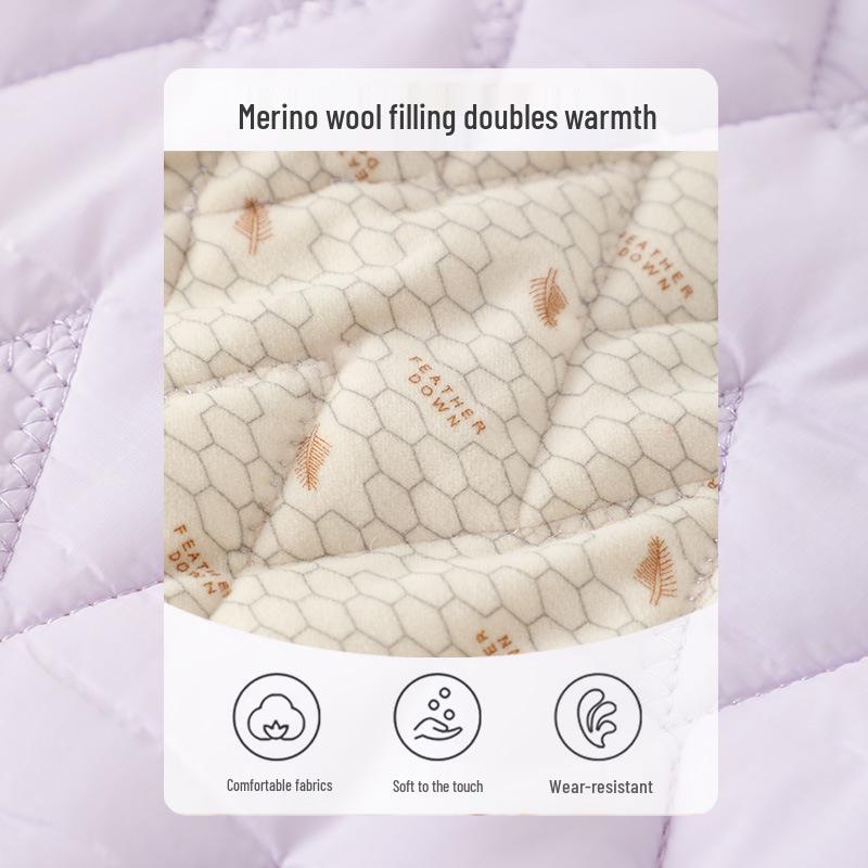 Dětská vlněná školní uniforma zimní bunda: Hřejivá, silná bavlnou vycpaná vnitřní vrstva pro základní školačky