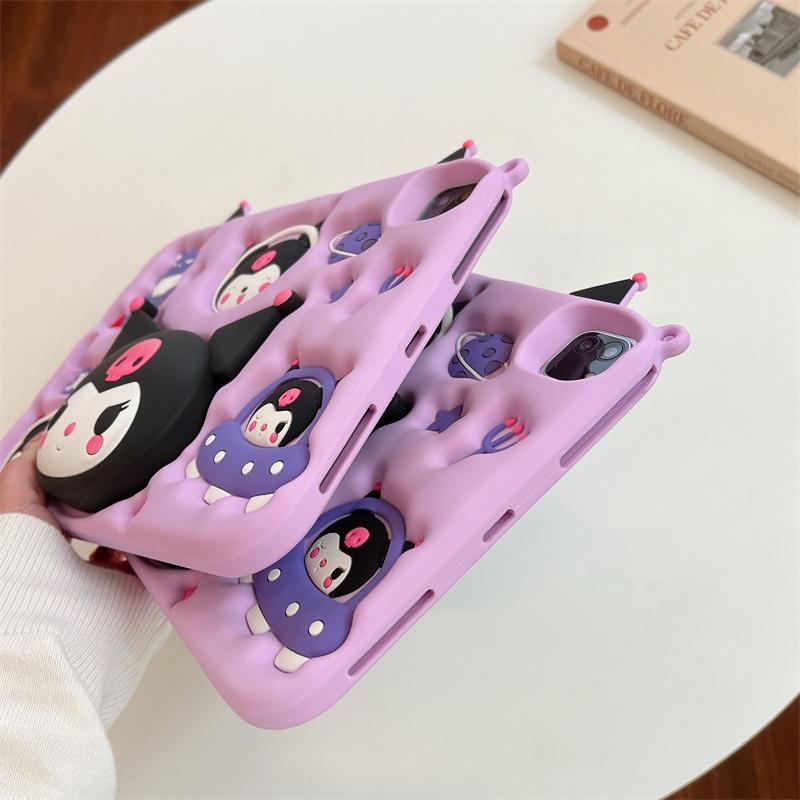 For IPad Air Mini 2 3 4 5 6 10.9in Pro 11 9 8 7th A16 11 Inch Gen Child Case Cute 3D Cartoon Silicone Tablet Protective Case