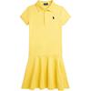 Polo Dress Ss23 Solid Logo Embroidery Midi Short Sleeve Kids Dresses Yellow 313826496-006