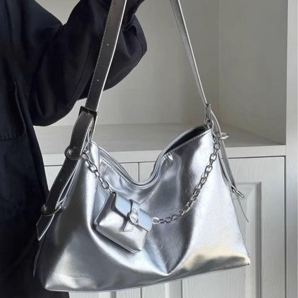 with Coin Purse Soft PU Shoulder Bag Korean Style Underarm Bag Casual Waterproof Tote Bag  Travel