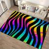 Colorful Abstract Wave Design Carpet with Vibrant Rainbow Stripes Suitable for Use As an Anti-slip for Living Room Bedroom Sofas