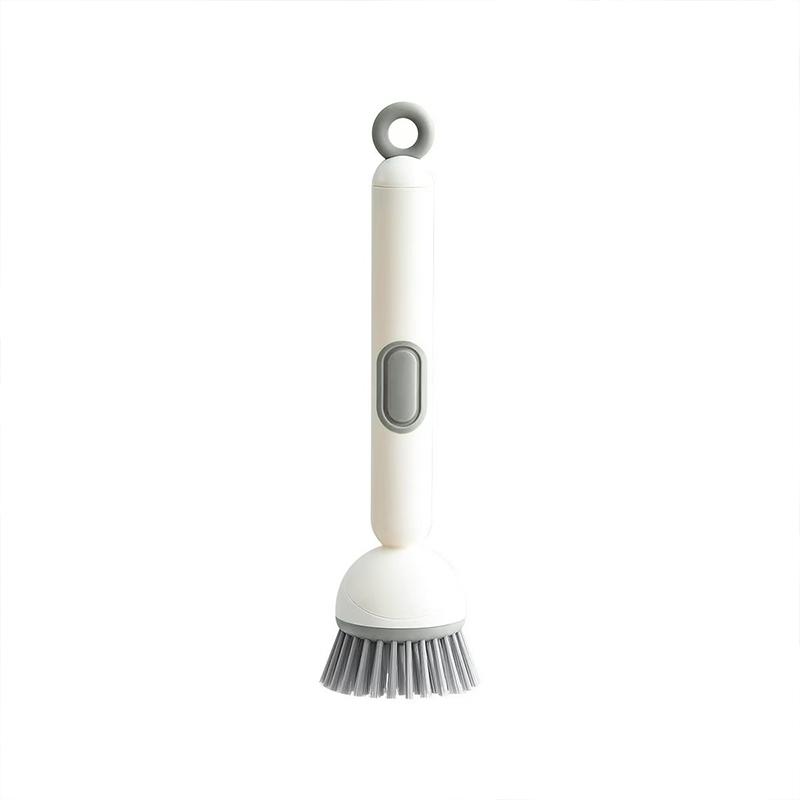 Heavy-Duty 1pcs Rotating Dish Brush Scrubber with Detergent Dispenser for Hassle-Free Kitchen Cleaning серый