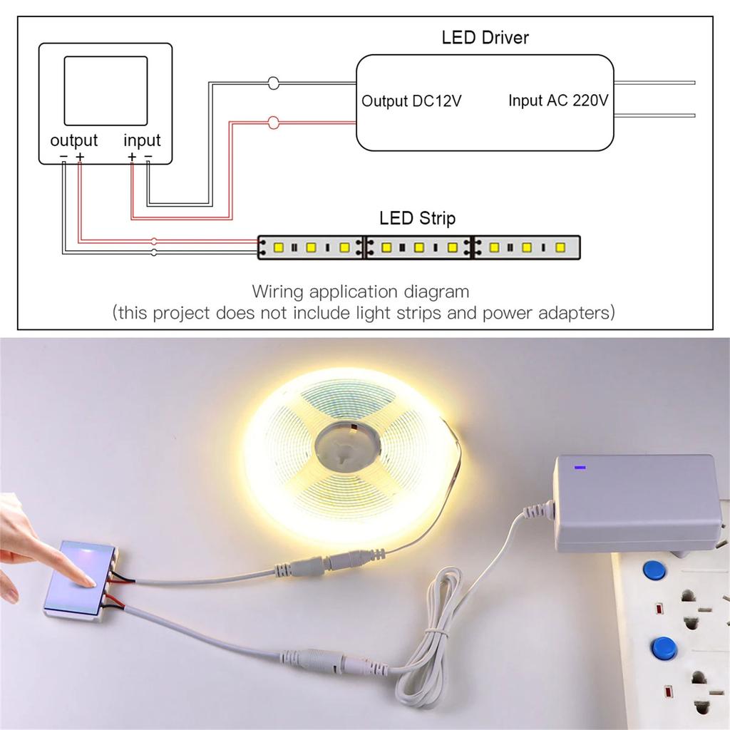 Nastavitelné vypínače osvětlení do koupelny a pohodlné LED vypínače 12V ovládací vypínače pro snadnou instalaci osvětlení koupelny