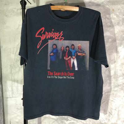 Survivor Band The Search Is Over Black Cotton  Size S-5XL Unisex T-Shirt